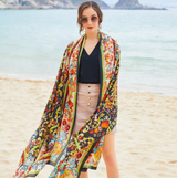 Anyyou 100% Mulberry Silk Multicolor Scarf Women Luxury Long Shawl – Beach Wear, Swimwear Cover Up, Pashmina Face Shield Foulard Fashion Accessory