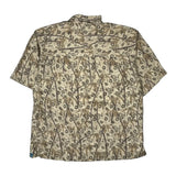 Bermuda Bay Floral Hawaiian Shirt - Large Brown Silk