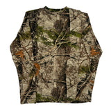 Hunting Zone Camo Long Sleeve T-Shirt - Medium Khaki Cotton