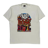 Single Stitch Rose Bowl Fruit Of The Loom Graphic T-Shirt - XL White Cotton Blend