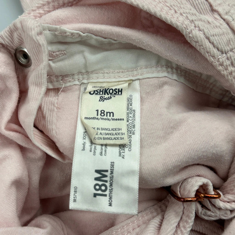 18 Months Oshkosh Dungarees - 2XS Pink Cotton