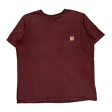 Age 16-18 Carhartt T-Shirt - XL Burgundy Cotton
