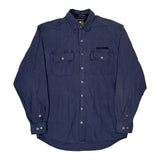 An American Legend Harley Davidson Spellout Denim Shirt - Medium Blue Cotton