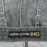 Unbranded Double Knee Denim Shorts - 38W 12L Dark Wash Denim