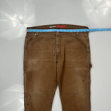 Dickies Double Knee Carpenter Pants - 36W 30L Brown Cotton