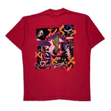Inside Out Quiksilver Graphic T-Shirt - XL Red Cotton