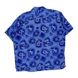 Pineapple Connection Floral Hawaiian Shirt - Large Blue Viscose