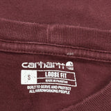 Carhartt T-Shirt - Small Burgundy Cotton