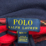 Age 8-9 Polo By Ralph Lauren Striped 1/4 Zip - Medium Navy Cotton