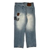 Trans Atlantic Taskforce Akademiks Graphic Jeans - 36W 30L Light Wash Denim