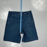 Skull Print Fubu Graphic Denim Shorts - 32W 10L Blue Denim