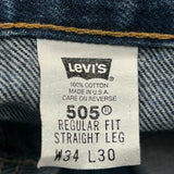 505 Levis Jeans - 32W 30L Blue Cotton