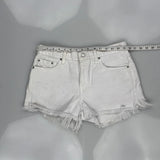 Levis Denim Shorts - 31W UK 12 White Cotton