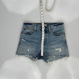 Levis Denim Shorts - 28W UK 8 Light Wash Denim