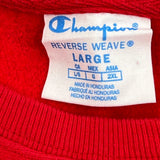 Reverse Weave Champion Sweatshirt - Large Red Cotton