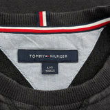 Tommy Hilfiger Spellout Sweatshirt - Large Black Cotton