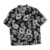 Quiksilver Floral Hawaiian Shirt - XL Black & White Cotton