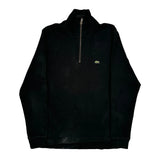 Lacoste 1/4 Zip - Large Black Cotton