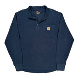 Relaxed Fit Carhartt Long Sleeve T-Shirt - Large Blue Cotton
