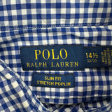 Polo By Ralph Lauren Checked Shirt - Small Blue Cotton