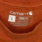 Carhartt Long Sleeve T-Shirt - Large Orange Cotton