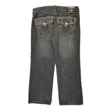 True Religion Contrast Stitch Jeans - 38W 31L Gray Cotton