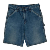Carpenter Style Faded Glory Denim Shorts - 34W 10L Blue Cotton