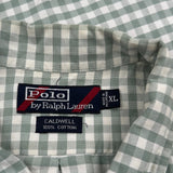 Caldwell Ralph Lauren Checked Short Sleeve Shirt - XL Green Cotton