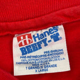 Made In USA Single Stitch Hanes Graphic T-Shirt - XL Red Cotton