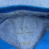 Armani Exchange Polo Shirt - Large Blue Cotton Blend