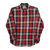 Carhartt Checked Flannel Shirt - Large Red Cotton
