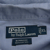 Bonnard Polo By Ralph Lauren Checked Shirt - XL Blue Cotton