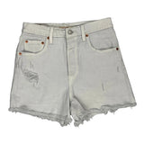 Levis Denim Shorts - 26W UK 6 White Cotton