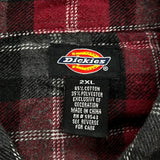 Dickies Checked Flannel Shirt - 2XL Black Cotton