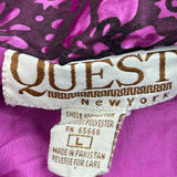 1980'S Quest Floral Shell Jacket - Large Purple Polyester