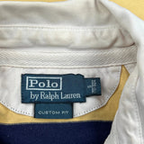 Polo By Ralph Lauren Striped Rugby Shirt - Small Navy Cotton