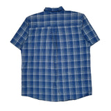 Tall Wrangler Checked Short Sleeve Shirt - XL Blue Cotton Blend