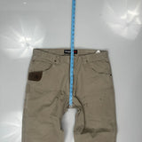 Wrangler Double Knee Carpenter Trousers - 36W 30L Khaki Cotton