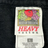 Fruit Of The Loom Single Stitch T-Shirt - Large Black Cotton