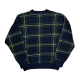 Map Of The Americas Nautica Checked Sweater - Large White Cotton