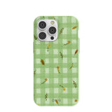 Sage Green Fall Gingham iPhone 14 Pro Max Case