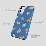 Electric Blue Fancy Frogs iPhone 11 Case