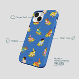 Electric Blue Fancy Frogs iPhone 13 Case