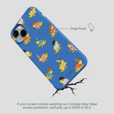 Electric Blue Fancy Frogs iPhone 14 Plus Case