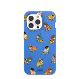 Electric Blue Fancy Frogs iPhone 14 Pro Case