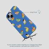 Electric Blue Fancy Frogs iPhone 14 Case