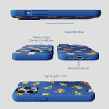 Electric Blue Fancy Frogs iPhone 15 Pro Max Case