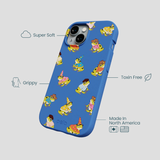 Electric Blue Fancy Frogs iPhone 15 Case