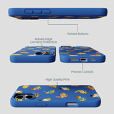 Electric Blue Fancy Frogs iPhone 16 Plus Case