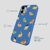 Electric Blue Fancy Frogs iPhone 16 Plus Case